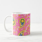 Paisley-Muster auf Rosa Kaffeetasse (Links)
