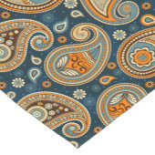 Paisley-Muster blau aquamarin orange elegant Kurzer Tischläufer (Ecke)