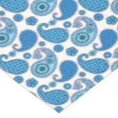 Paisley-Muster, blau auf weiß Tischdecke (Schrägansicht)