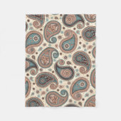 Paisley-Muster braun aquamarin beige elegant Fleecedecke (Vorderseite)