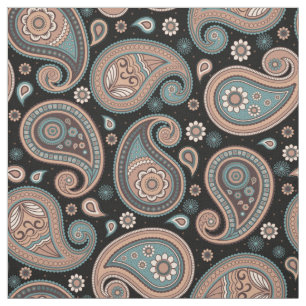 Paisley Muster braun aquamarin schwarz elegant Stoff