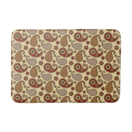 Paisley-Muster, braun, braun, beige Badematte (Vorderseite)