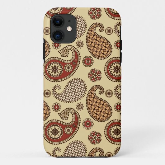 Paisley-Muster, braun, braun, beige Case-Mate iPhone Hülle (Rückseite)