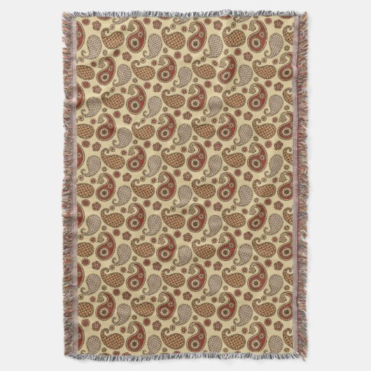 Paisley-Muster, braun, braun, beige Decke (Vorderseite Vertikal)