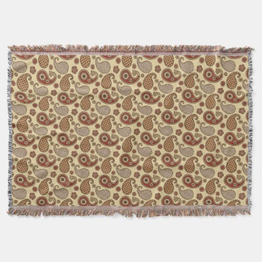 Paisley-Muster, braun, braun, beige Decke (Vorderseite)