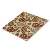 Paisley-Muster, braun, braun, beige Fliese (Seite)
