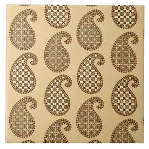 Paisley-Muster, braun, creme und schokoladenbraun Fliese