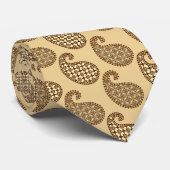 Paisley-Muster, Bräune, Sahne und Schokolade Krawatte (Gerollt)