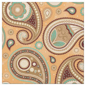 Paisley Muster Brown und aquamarin Stoff (Nahaufnahme)