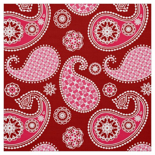 Paisley-Muster, Dunkelrot, Rosa und Weiß Stoff (Muster)