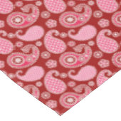 Paisley-Muster, Dunkelrot, Rosa und Weiß Tischdecke (Schrägansicht)