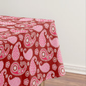 Paisley-Muster, Dunkelrot, Rosa und Weiß Tischdecke (Beispiel)