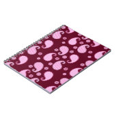 Paisley-Muster, Eispink und Bordeaux Notizblock (Linke Seite)