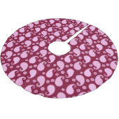 Paisley-Muster, Eispink und Bordeaux Polyester Weihnachtsbaumdecke (Schrägansicht)