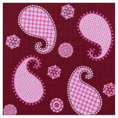 Paisley-Muster, Eispink und Bordeaux Stoff (Nahaufnahme)