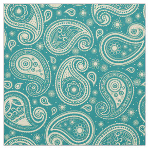 Paisley-Muster elegant aquamarin und beige Stoff