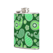 Paisley-Muster, Emerald und Jade Green Flachmann (Links)