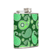 Paisley-Muster, Emerald und Jade Green Flachmann (Rechts)