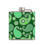 Paisley-Muster, Emerald und Jade Green Flachmann (Rückseite)