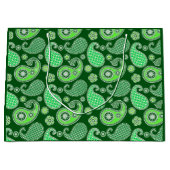 Paisley-Muster, Emerald und Jade Green Große Geschenktüte (Vorderseite)