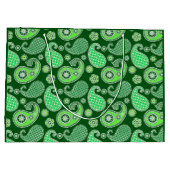 Paisley-Muster, Emerald und Jade Green Große Geschenktüte (Rückseite)