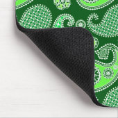 Paisley-Muster, Emerald und Jade Green Mousepad (Ecke)