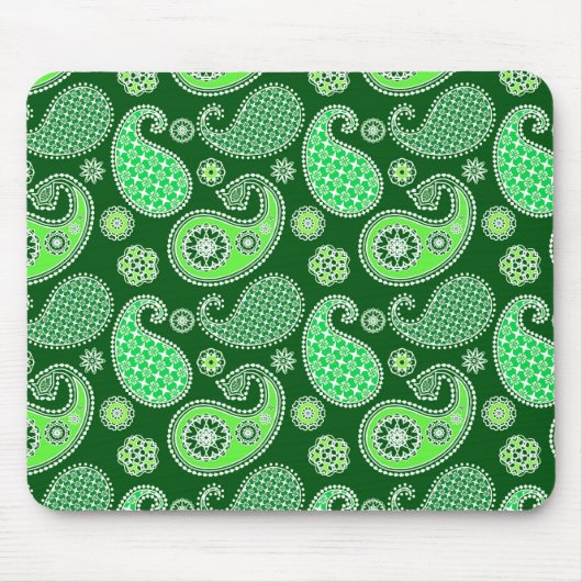 Paisley-Muster, Emerald und Jade Green Mousepad (Vorne)
