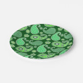 Paisley-Muster, Emerald und Jade Green Pappteller (Schrägansicht)