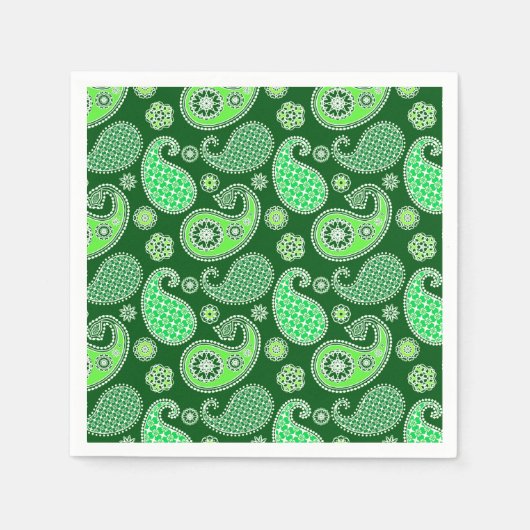 Paisley-Muster, Emerald und Jade Green Serviette (Vorderseite)