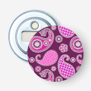 Paisley-Muster, Fuchsienrosa, lila und weiß Flaschenöffner