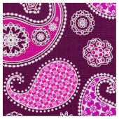 Paisley-Muster, Fuchsienrosa, lila und weiß Stoff (Nahaufnahme)