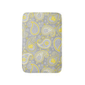 Paisley-Muster gelb und grau elegant Badematte (Vorderseite Vertikal)
