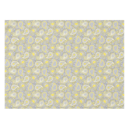 Paisley-Muster gelb und grau elegant Tischdecke (Vorderseite (Horizontal))
