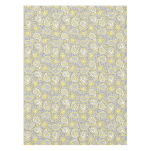 Paisley-Muster gelb und grau elegant Tischdecke (Vorderseite)