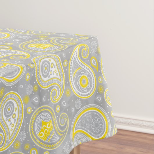 Paisley-Muster gelb und grau elegant Tischdecke (Beispiel)