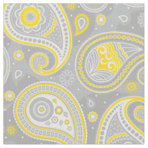Paisley-Muster gelb und grau Stoff