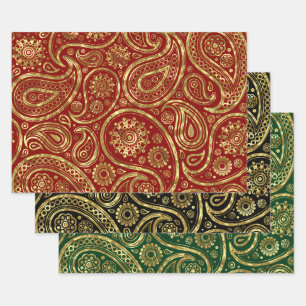 Paisley-Muster Geschenkpapier Set