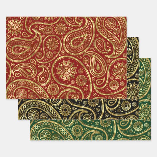 Paisley-Muster Geschenkpapier Set (Set)