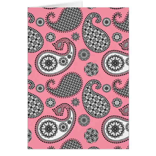 Paisley-Muster, grau auf Rosa (Vorne)