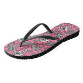 Paisley-Muster, grau auf Rosa Badesandalen (Schrägansicht)