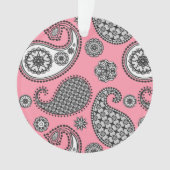 Paisley-Muster, grau auf Rosa Ornament (Vorderseite)