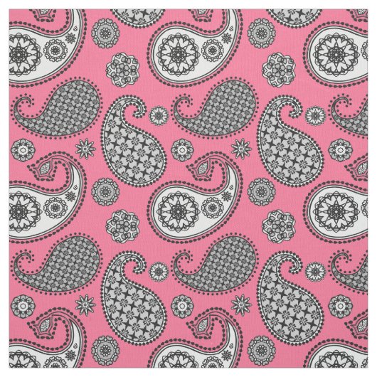 Paisley-Muster, grau auf Rosa Stoff (Muster)