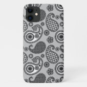 Paisley-Muster, grau, schwarz und weiß Case-Mate iPhone Hülle (Rückseite)