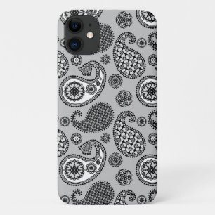 Paisley-Muster, grau, schwarz und weiß Case-Mate iPhone Hülle