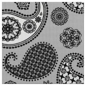 Paisley-Muster, grau, schwarz und weiß Stoff (Nahaufnahme)