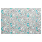 Paisley-Muster grau und aquamarin Stoff (Fat Quarter (45,7 x 55,9 cm))