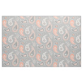 Paisley-Muster Grau und Koralle Stoff (Fat Quarter (45,7 x 55,9 cm))