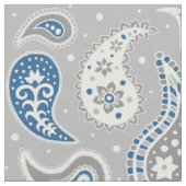 Paisley-Muster-Grau und Marine-Blau Stoff (Nahaufnahme)