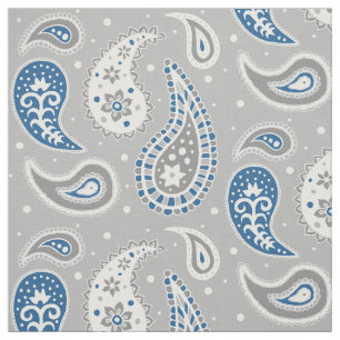 Paisley-Muster-Grau und Marine-Blau Stoff