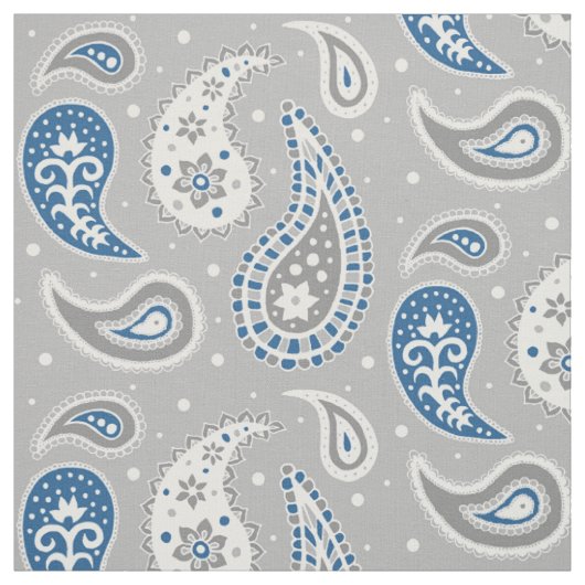Paisley-Muster-Grau und Marine-Blau Stoff (Muster)